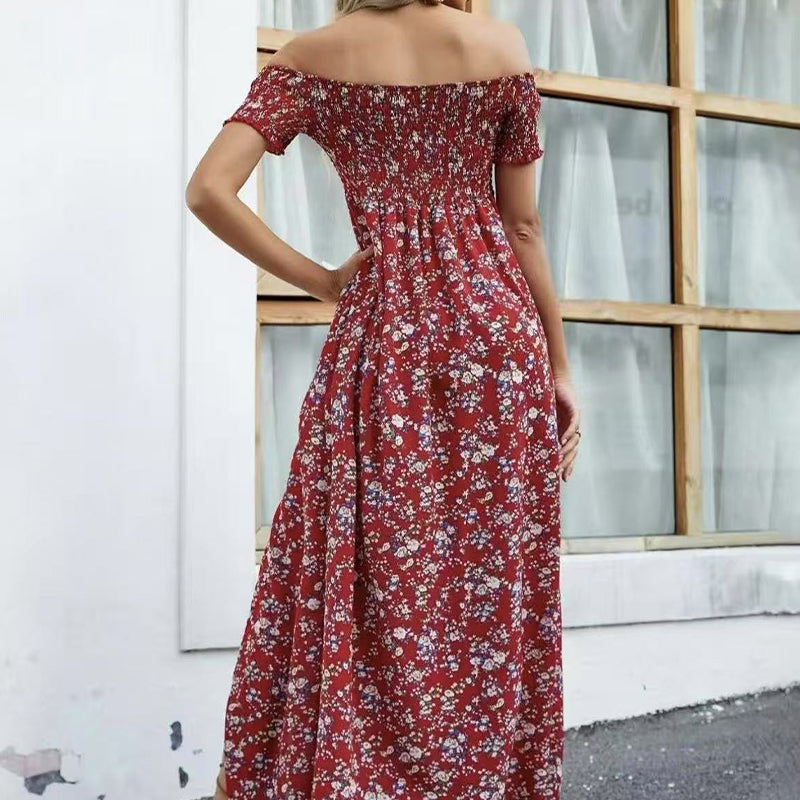Women's Elegant Floral Off-Shoulder Dress