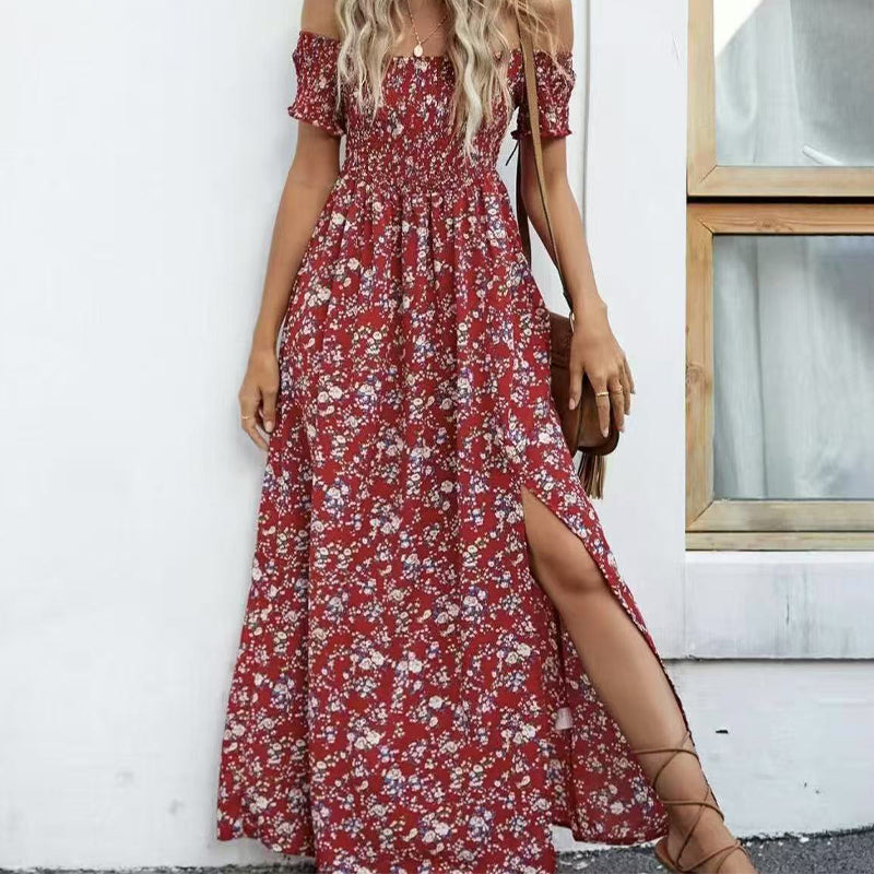 Women's Elegant Floral Off-Shoulder Dress