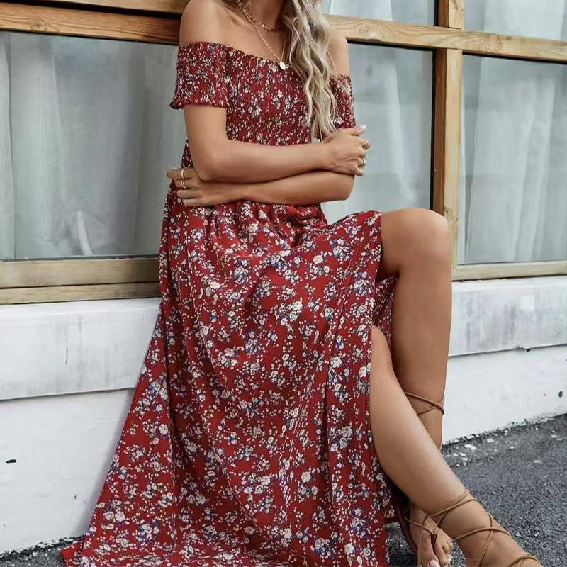Women's Elegant Floral Off-Shoulder Dress