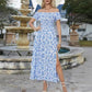 Women's Elegant Floral Off-Shoulder Dress