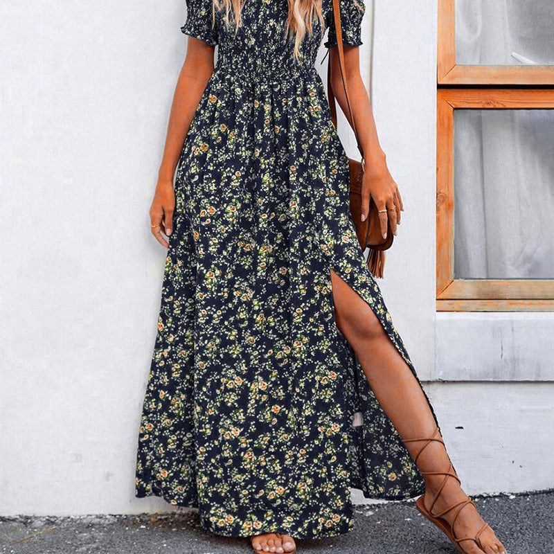Women's Elegant Floral Off-Shoulder Dress