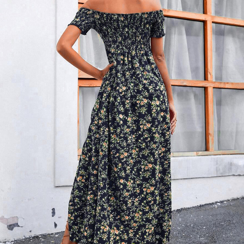 Women's Elegant Floral Off-Shoulder Dress