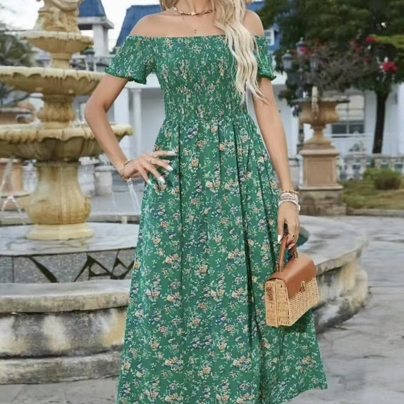 Women's Elegant Floral Off-Shoulder Dress