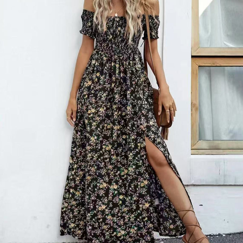 Women's Elegant Floral Off-Shoulder Dress