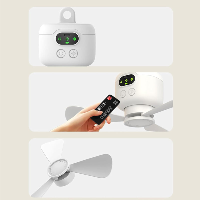 Rechargeable Ceiling Fan with LED Lights 🌬️ Cordless, Portable & Perfect for Any Room ✨