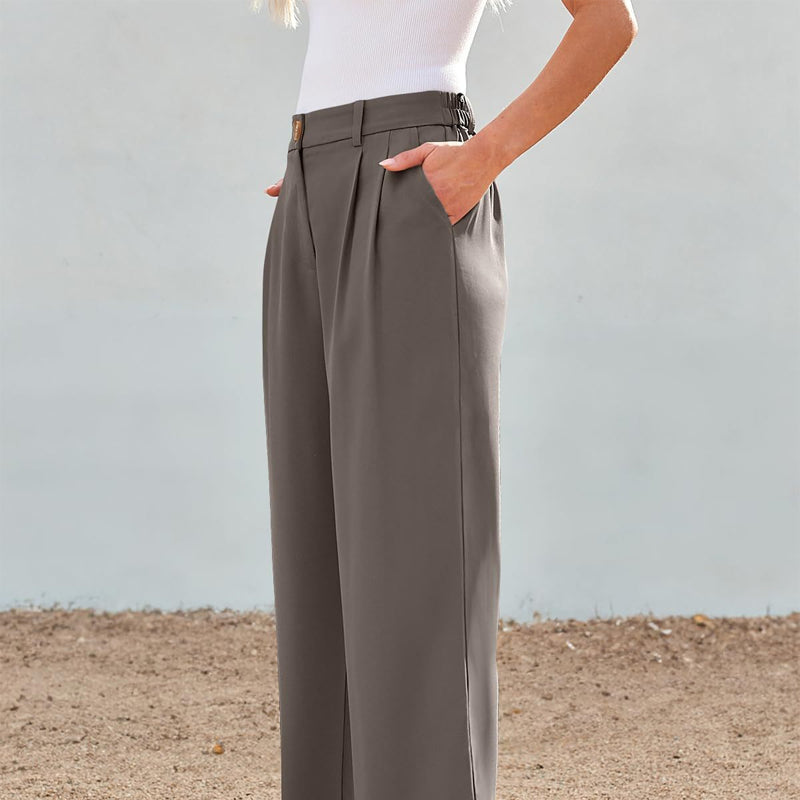 Women's Casual High-Waist Straight Leg Trousers