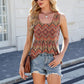 Women's Casual Fashion Round Neck Printed Sleeveless Tank Top
