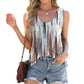 Women's Casual Fashion Round Neck Printed Sleeveless Tank Top