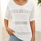 🎉Hot Sale 50% OFF🎉Women's Round Neck Hollow Knit Crochet Short Sleeve Sweater