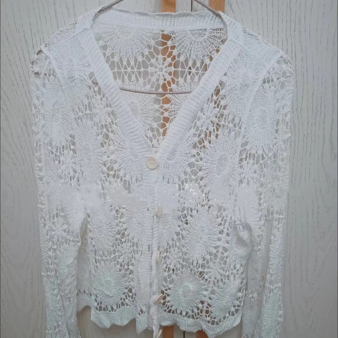 🏖️Summer Specials🌴Women's Lace V-Neck Long Sleeve Top