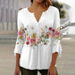 🩷Comfort You Deserve Up to 49% Off🔥Women's Floral Button V-Neck Pleated 3/4 Sleeve T-Shirt