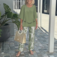 💖Women’s Printed Pants and Crew Neck Top Set