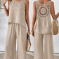 Sleeveless Top & Wide-Leg Pants Set