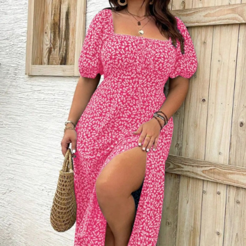 💗Summer Specials💗Short Sleeve Split Floral Print Dress