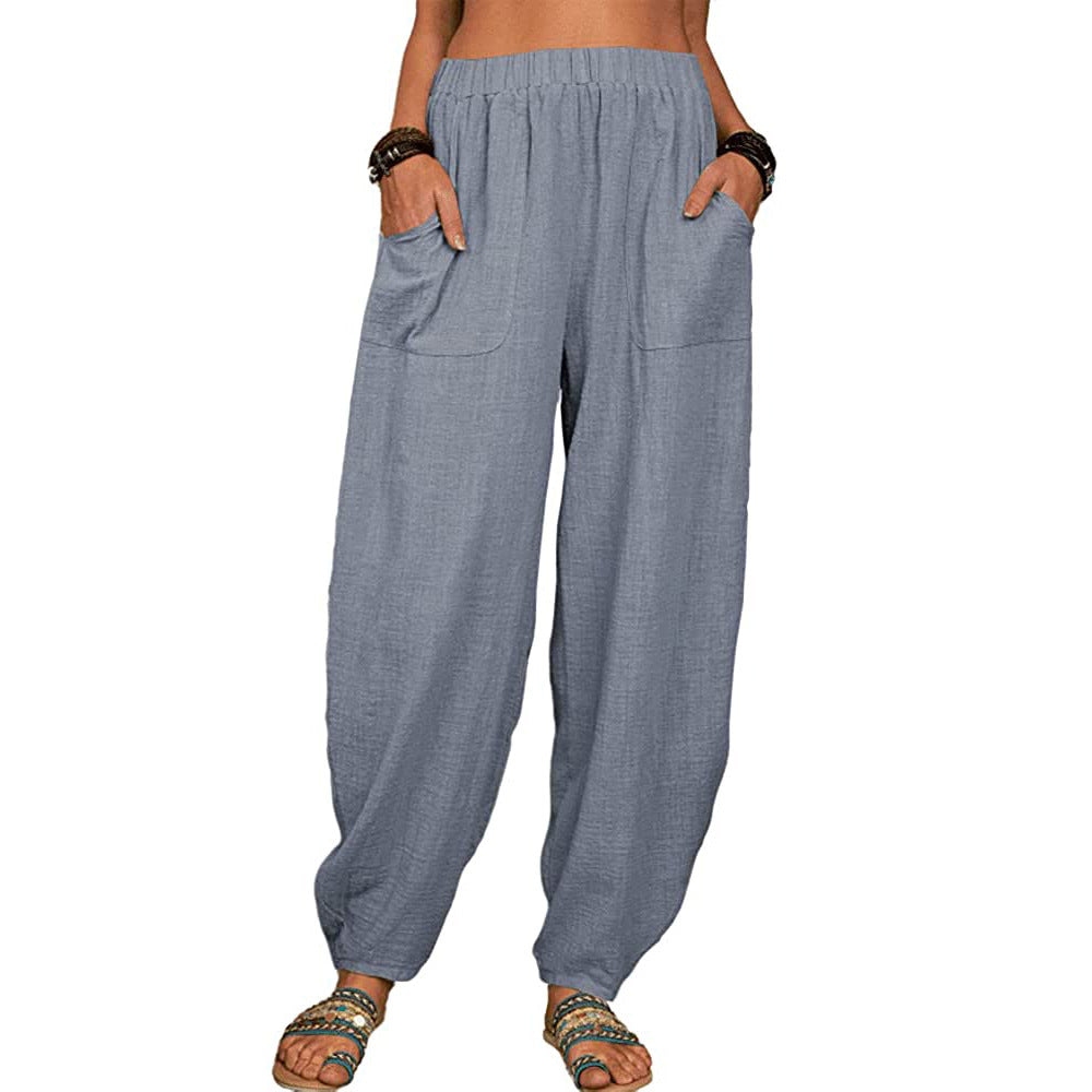 👚 Wide-leg Linen And Cotton Pants For Women
