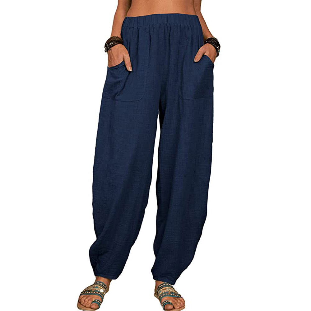 👚 Wide-leg Linen And Cotton Pants For Women