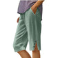 🔥Hot Sale Deals-Women's Casual Solid Color Pocket Capri Pants