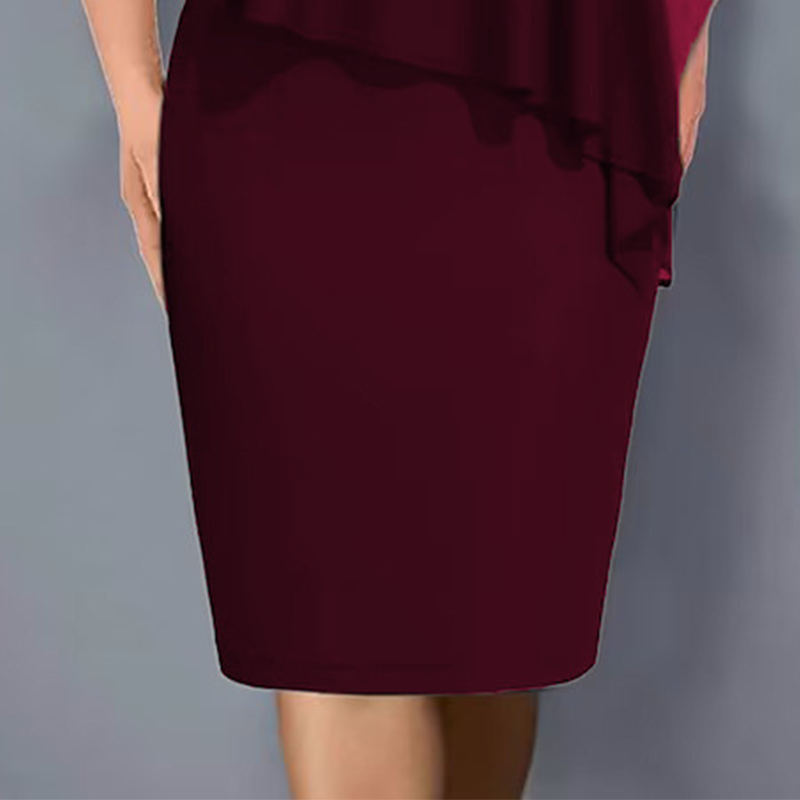 👗 Rhinestone V-Neck Cape Dress with Chiffon Overlay👑