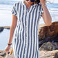 ⏳Time-limited Special⏰Women's Striped Button-Down Shirt Dress