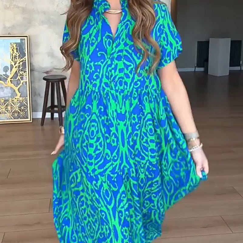 ⏳Time-limited Special⏰Women's Casual Print A-Line Long Dress