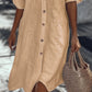 🔥Hot Sale 50% Off💥👗Casual Cotton Linen Shirt Dress