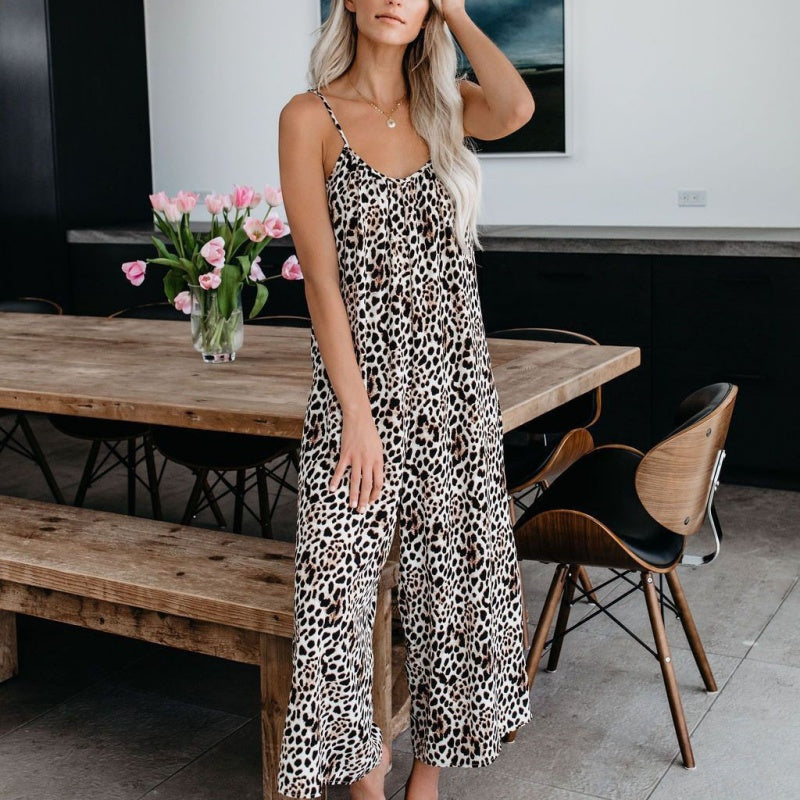 🔥Summer Hot Sale 50% OFF💝✨Women's Fashion Spaghetti Strap Printed Jumpsuit