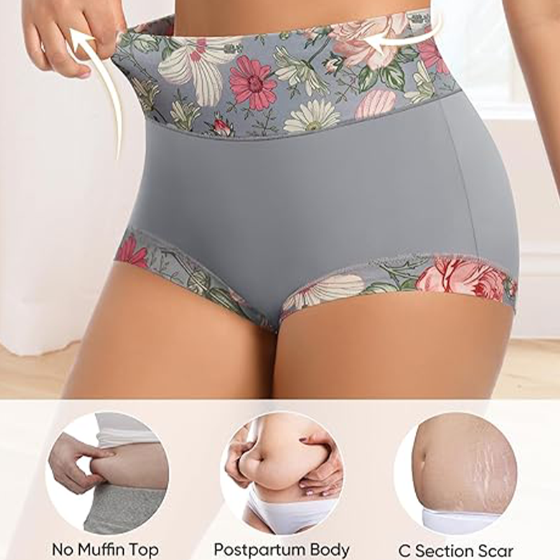Women's High Waisted Floral Printed Panty Set