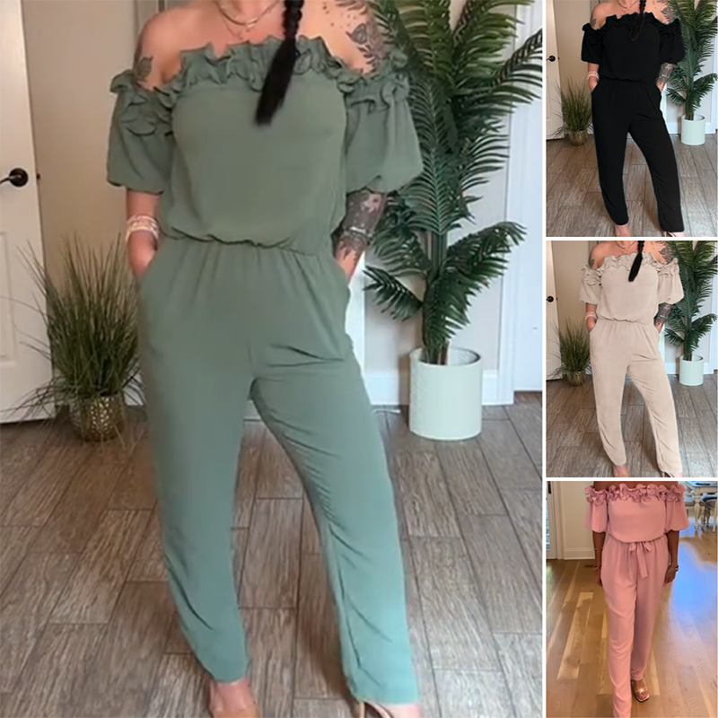 🔥Hot Sale 50% Off🔥Off-The-Shoulder Ruffle Jumpsuit