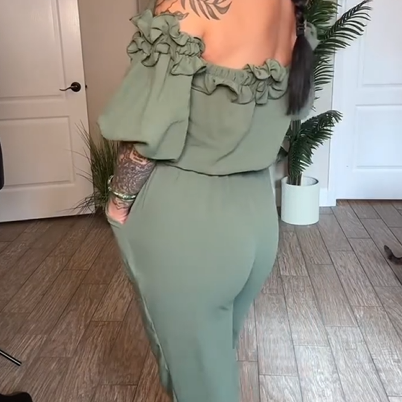 🔥Hot Sale 50% Off🔥Off-The-Shoulder Ruffle Jumpsuit