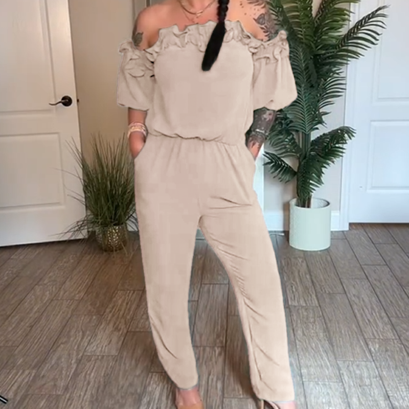 🔥Hot Sale 50% Off🔥Off-The-Shoulder Ruffle Jumpsuit
