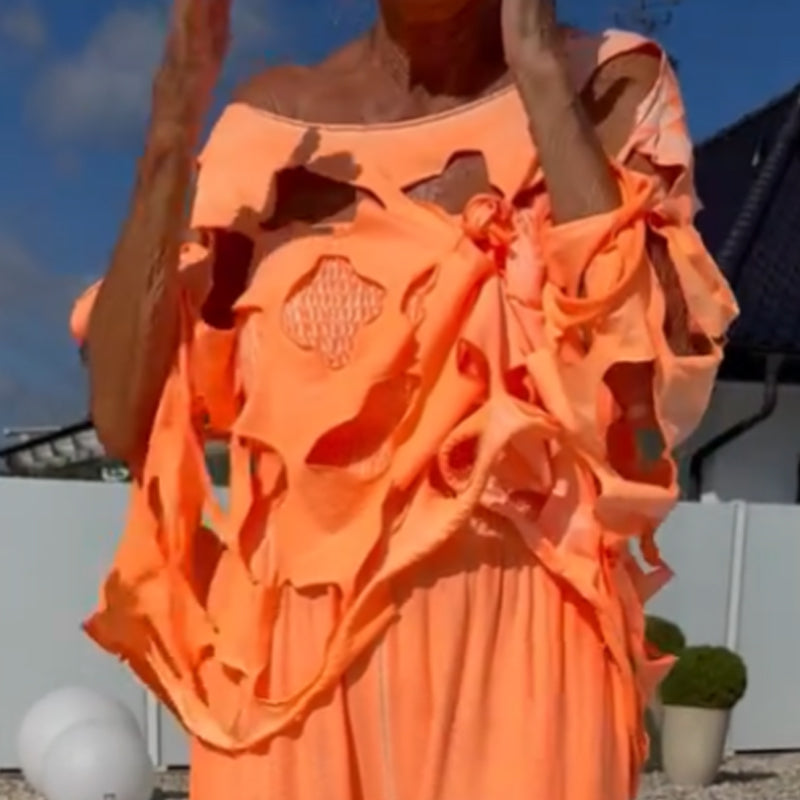 🔥 Cutout Top & Bandeau Jumpsuit Set – Hollowing out the heart machine × bandeau spicy