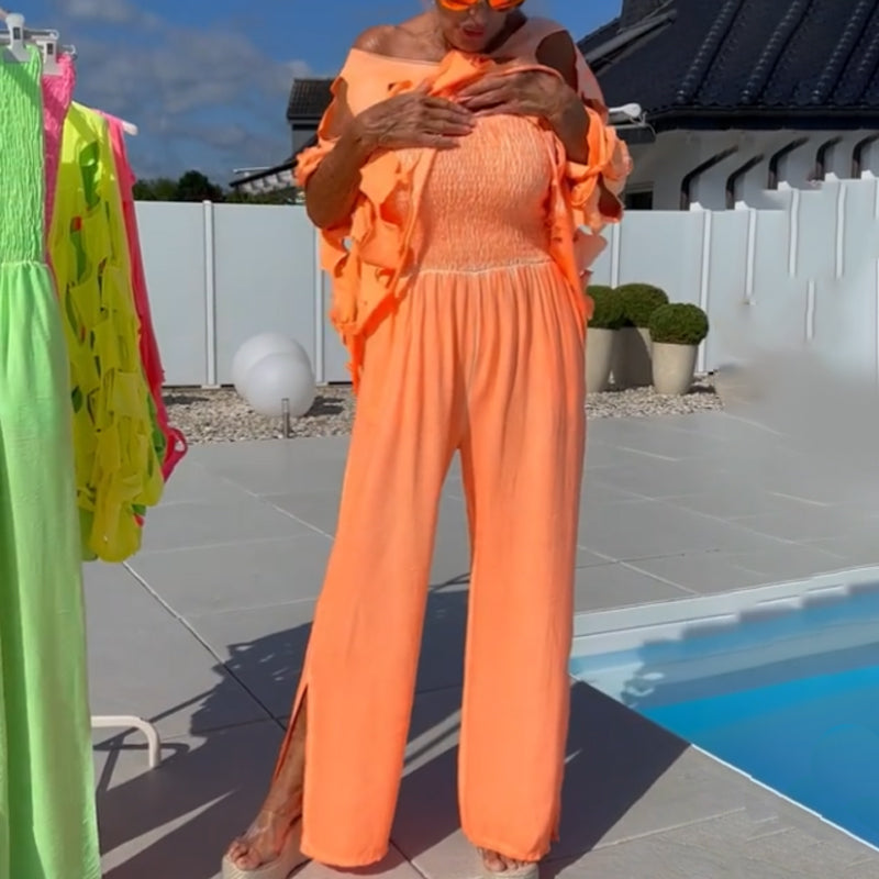 🔥 Cutout Top & Bandeau Jumpsuit Set – Hollowing out the heart machine × bandeau spicy