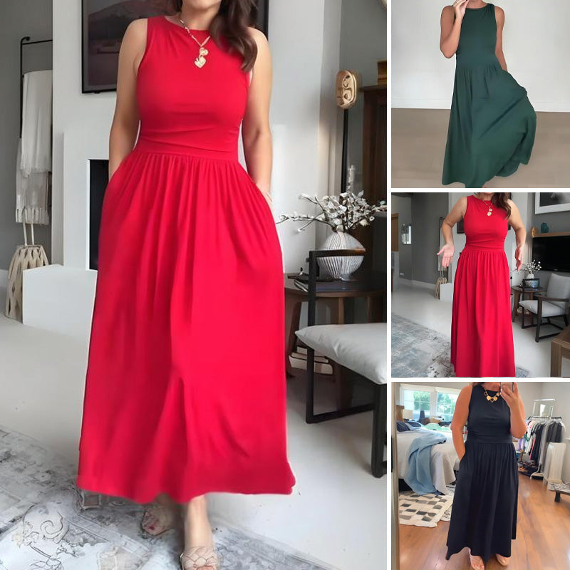 Women's Elegant Crew Neck Maxi Dress👗