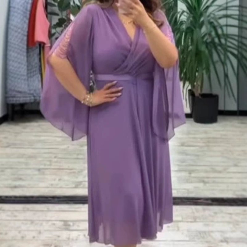 👗Women’s Elegant V-Neck Dress | The V-neck outlines elegance and openness ✨