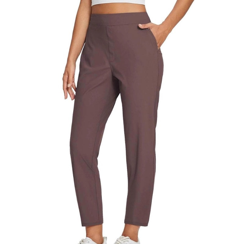 ⏳LIMITED OFFER 70%OFF🌞Women’s Fitted High-Waisted Zip-Pocket Trousers - 👖Lightweight, Breathable, Soft 26"/27" Ankle Pants with Zipper Pockets💕