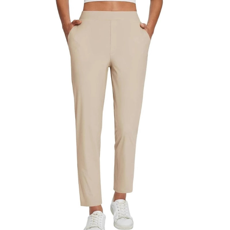 ⏳LIMITED OFFER 70%OFF🌞Women’s Fitted High-Waisted Zip-Pocket Trousers - 👖Lightweight, Breathable, Soft 26"/27" Ankle Pants with Zipper Pockets💕