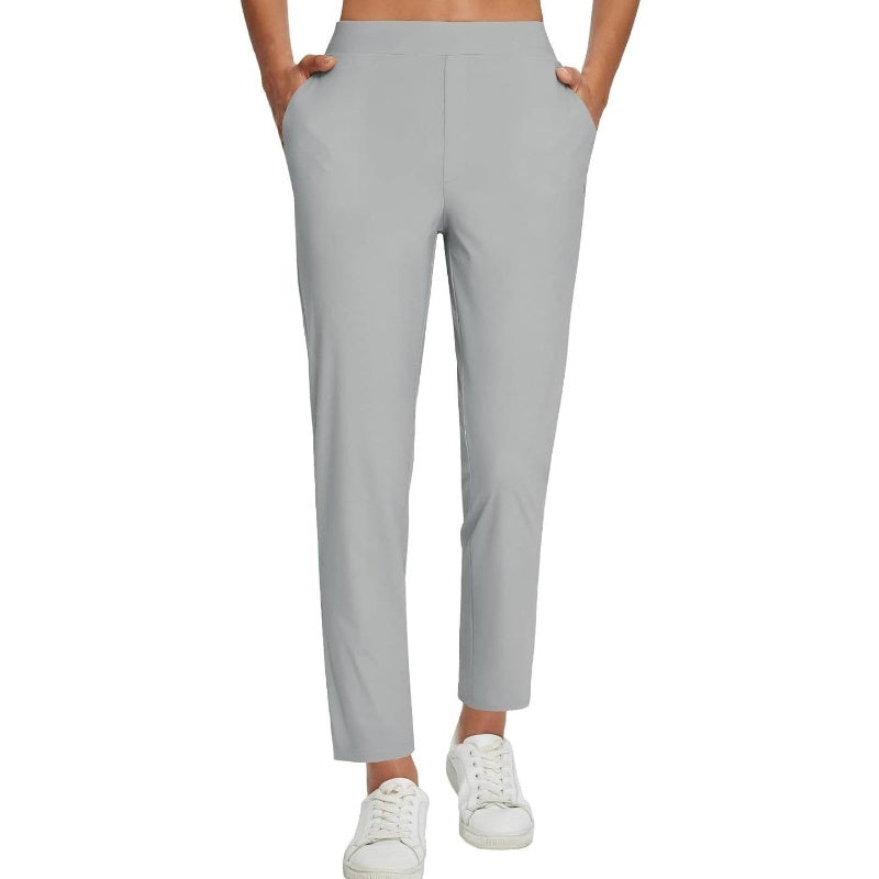 ⏳LIMITED OFFER 70%OFF🌞Women’s Fitted High-Waisted Zip-Pocket Trousers - 👖Lightweight, Breathable, Soft 26"/27" Ankle Pants with Zipper Pockets💕