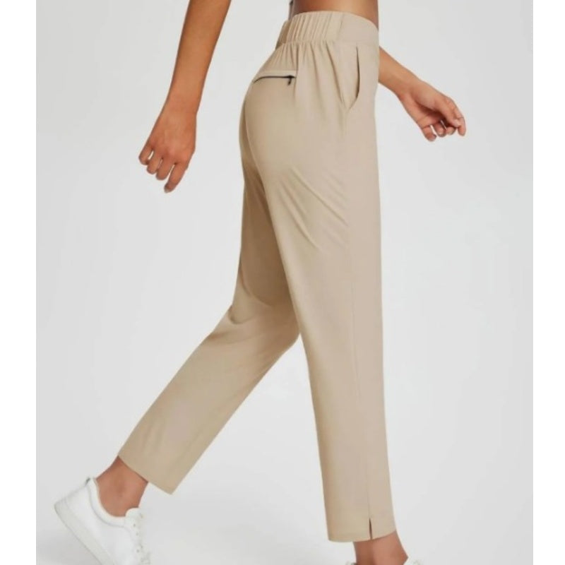 ⏳LIMITED OFFER 70%OFF🌞Women’s Fitted High-Waisted Zip-Pocket Trousers - 👖Lightweight, Breathable, Soft 26"/27" Ankle Pants with Zipper Pockets💕
