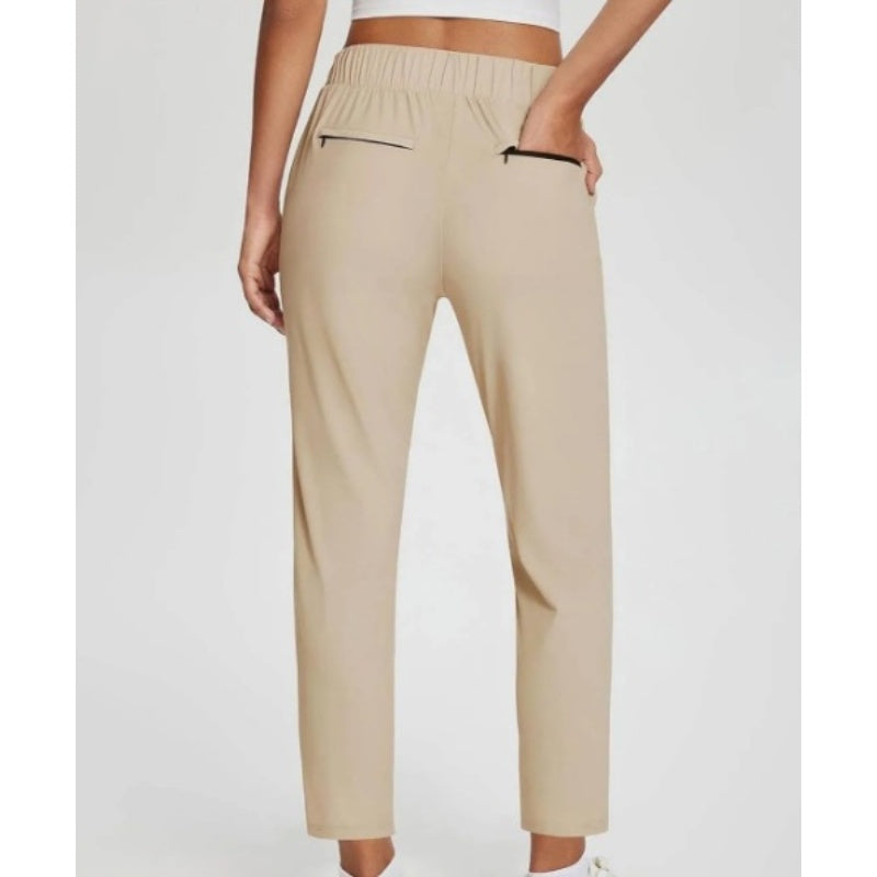 ⏳LIMITED OFFER 70%OFF🌞Women’s Fitted High-Waisted Zip-Pocket Trousers - 👖Lightweight, Breathable, Soft 26"/27" Ankle Pants with Zipper Pockets💕