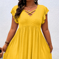 👗 Women's V-Neck Ruffle Trim Dress – Flattering, Soft & Perfect for Any Event 🌸