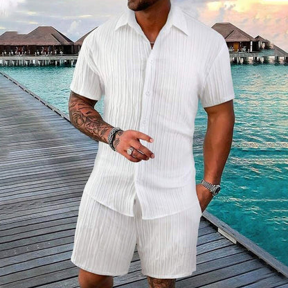 ✨Men's Loose Short Sleeve Shirt & Shorts 2-Piece Set