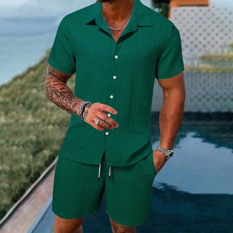 ✨Men's Loose Short Sleeve Shirt & Shorts 2-Piece Set