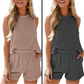 Striped Sleeveless Vest & Shorts Two-Piece Set