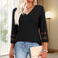 🌞Summer Sale 50% OFF🔥Women’s Solid Casual V-Neck Top with 3/4 Sleeves