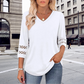 🌞Summer Sale 50% OFF🔥Women’s Solid Casual V-Neck Top with 3/4 Sleeves