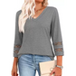 🌞Summer Sale 50% OFF🔥Women’s Solid Casual V-Neck Top with 3/4 Sleeves