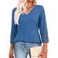 🌞Summer Sale 50% OFF🔥Women’s Solid Casual V-Neck Top with 3/4 Sleeves