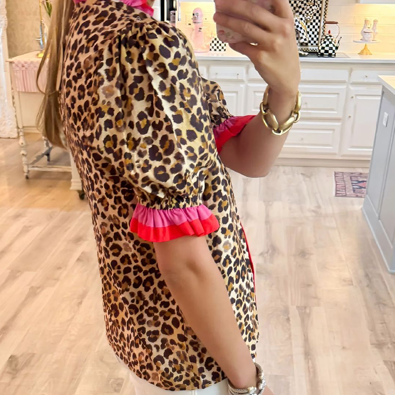 Women’s Casual Printed V-Neck Top