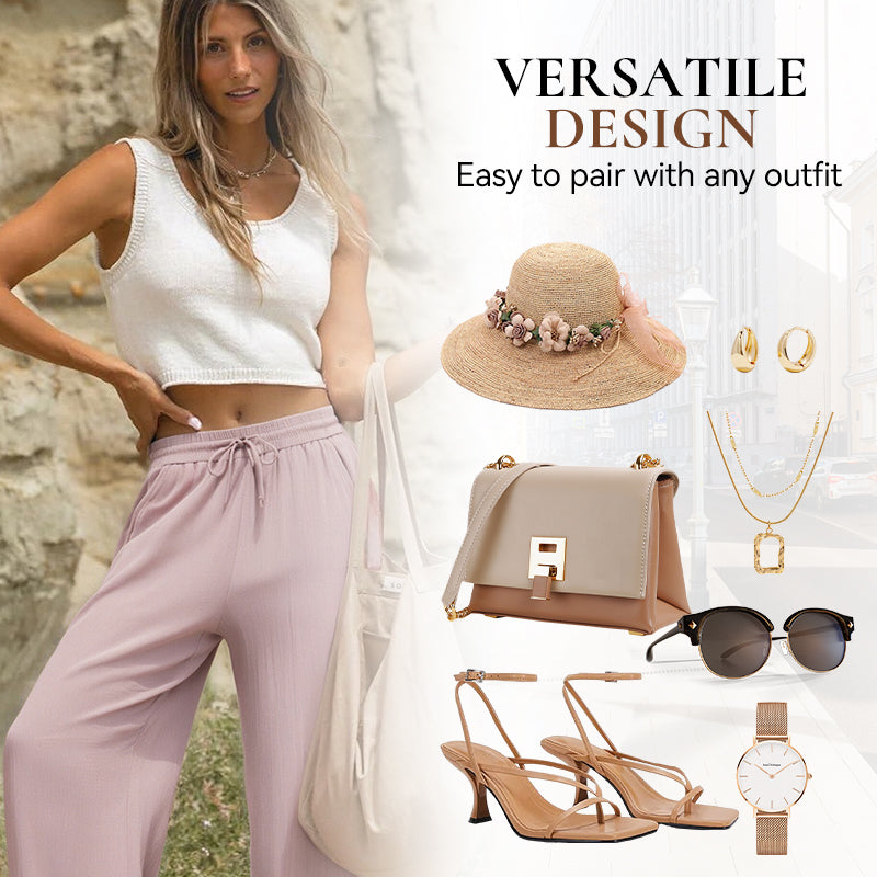 🔥LAST DAY SALE - 49% OFF🎁Lightweight Summer Linen Pants Solid Color Drawstring Casual Pants - Breathable & Skin-Friendly