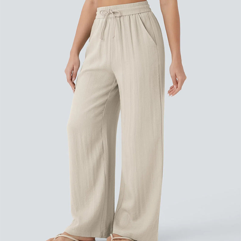 🔥LAST DAY SALE - 49% OFF🎁Lightweight Summer Linen Pants Solid Color Drawstring Casual Pants - Breathable & Skin-Friendly